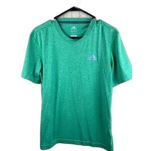 Adidas Size Medium Mens Tee Shirt Climalite Green Short Sleeve Crew Neck
